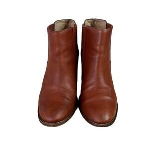 Madewell Boots Womens 7.5 Brown The Ryan Chelsea Leather Stacked Heel E2331